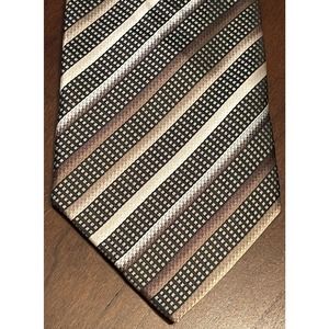 Alex Mishra Brown Black 100% Polyester Men’s Neck Tie Made In China